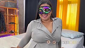 nanna from espirito santo slurps bukkake as cock slave