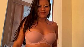 chatty latina tenant works off debt with workout dance