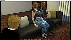 Sims 4 milf watches massive black cock cuckold action