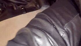 squeaky leather stiletto heels gleam in the light