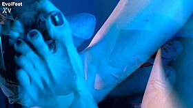 Blonde Milf Pro Delivers Intense Footjob Gagging Deepthroat Suck!