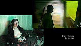 Naked brunette with big tits plays Alan Wake 2 part 12
