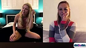 separated gfs finger wet pussies on webcam together 💦😈
