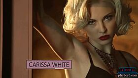 SEXY BLONDE MILF CARISSA WHITE STRUTS IN LINGERIE SHOWING SHAVED PUSSY AND TITS