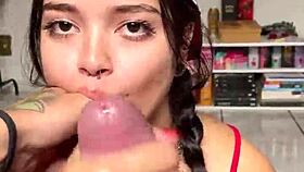 handjobbing and sucking wellington prado's monster cock from behind with braids till he explodes cum!!!