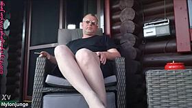 Relaxing outdoors with a cigarillo in the fresh air