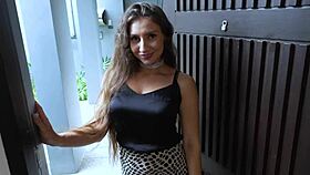 Skinny college stunner deepthroats moaning cock ride in condom POV