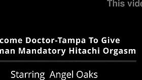 Freshman angel oaks gets mandatory hitachi orgasm from doctor tampa