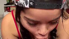 handjobbing and sucking wellington prado's monster cock from behind with braids till he explodes cum!!!