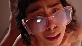 Petite Colombian Cindy Luna squirms through her first intense anal casting fuck
