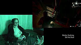 Naked brunette with big tits plays Alan Wake 2 part 12