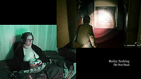 Naked brunette with big tits plays Alan Wake 2 part 12