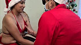 i fuckd hot milf hard for her xmas gift in bedroom