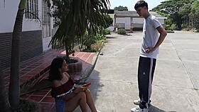 neighbor drops by for chat turning into steamy hidden room hookup