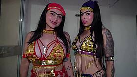 Arab Twins Fuck Asses with Lucky Cock Deep