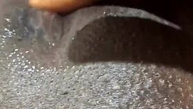 yo, peep this homemade ebony babe fingering her pussy lips solo
