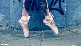 check out the ballerina strutting in ballet shoes