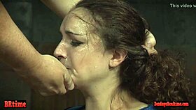 dick-loving sub slut bound and throatfucked sloppy by dom group