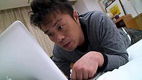 asian femboy beauty bent over for deepthroat doggystyle assfucking in fishnets