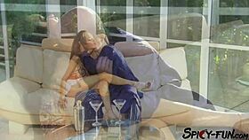 Vintage Brunette Amateur Takes Massive Facial Cumshot