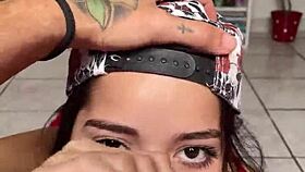 handjobbing and sucking wellington prado's monster cock from behind with braids till he explodes cum!!!