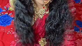 desi newlywed wife bends over bedroom for husband's dirty doggystyle pounding