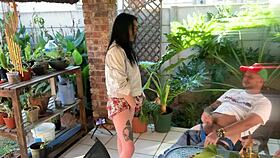 Homemade Outdoor Mutual Masturbation Close-Up In Miniskirt