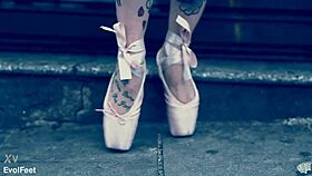check out the ballerina strutting in ballet shoes