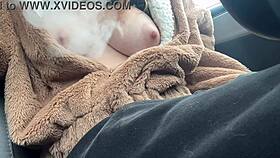 italian milf artemisia love flashes juicy big natural tits close up in car