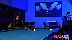 Sexmex hottie salome gil learns pool stick with big tits 💦