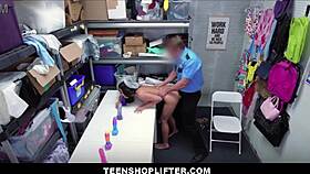 luxe la fox caught shoplifting lets officer fuck her tight pussy