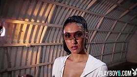 petite model deisy leon bares big natural tits naked for playboy
