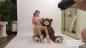 Behind scenes heavy-titted Aviana Violet begs Bryan Gozzling for sloppy rough sex