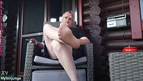 Relaxing outdoors with a cigarillo in the fresh air
