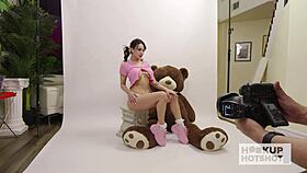 Behind scenes heavy-titted Aviana Violet begs Bryan Gozzling for sloppy rough sex