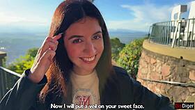 cum second and walk public with face covered, crazy outdoor blowjob cumwalk challenge