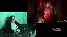 Naked brunette with big tits plays Alan Wake 2 part 12