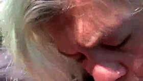 Milf Gulps Down Monster BBC Cumshot Outdoors After Sloppy Blowjob