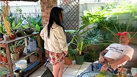 Homemade Outdoor Mutual Masturbation Close-Up In Miniskirt