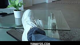 Lacey London Catches Him Wanking in Bathroom