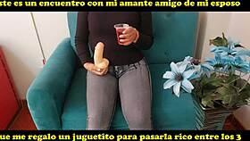hey babe my lover just gave me my first thick dildo double penetration feels amazing