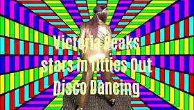 victoria peaks shakes titties wild on disco floor
