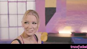 Hey coach, your big tits shemale cock feels amazing in me!