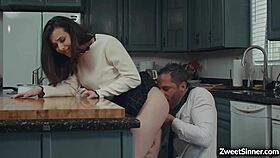 flirty casey calvert deepthroats boss cock doggystyle cumshot