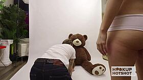 Behind scenes heavy-titted Aviana Violet begs Bryan Gozzling for sloppy rough sex