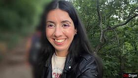 cum second and walk public with face covered, crazy outdoor blowjob cumwalk challenge