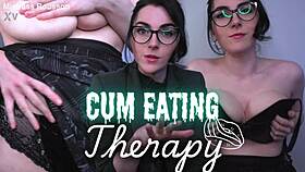 topless femdom edges you to swallow every drop in this cum therapy sesh 💦😈