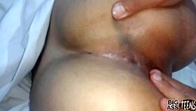Petite Latina shares midnight bed for deep anal creampie