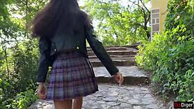 cum second and walk public with face covered, crazy outdoor blowjob cumwalk challenge