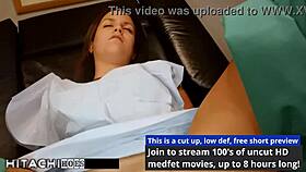 Freshman angel oaks gets mandatory hitachi orgasm from doctor tampa